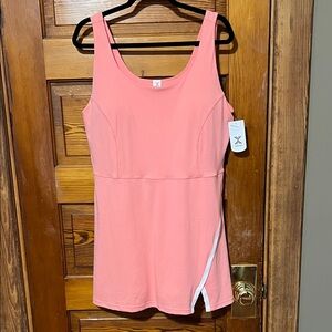 NWT EXERSION Tennis Dress With Built In Shorts and Bra Cups Size XXL Coral
